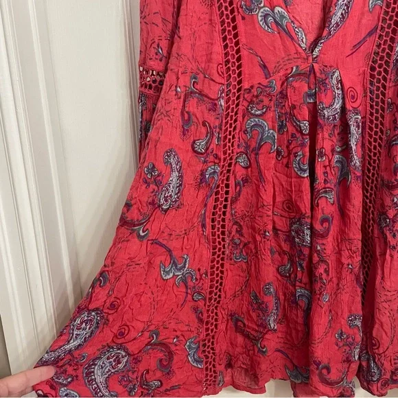 Free People Womens Just the Two of Us Balloon Sleeve Tunic Top Mini Dress Small - Picture 6 of 12